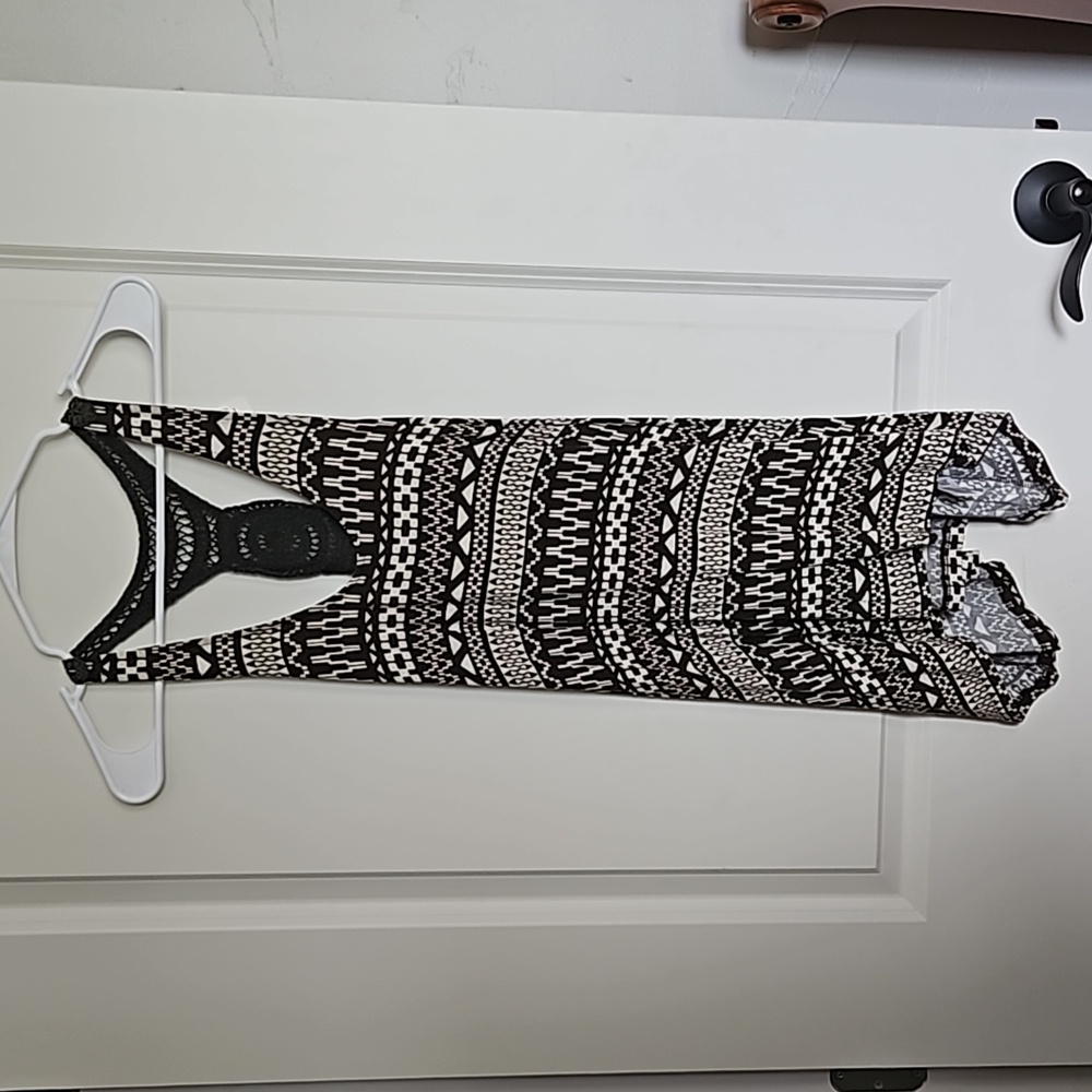Brown & Tan Crochet Tank Size Small